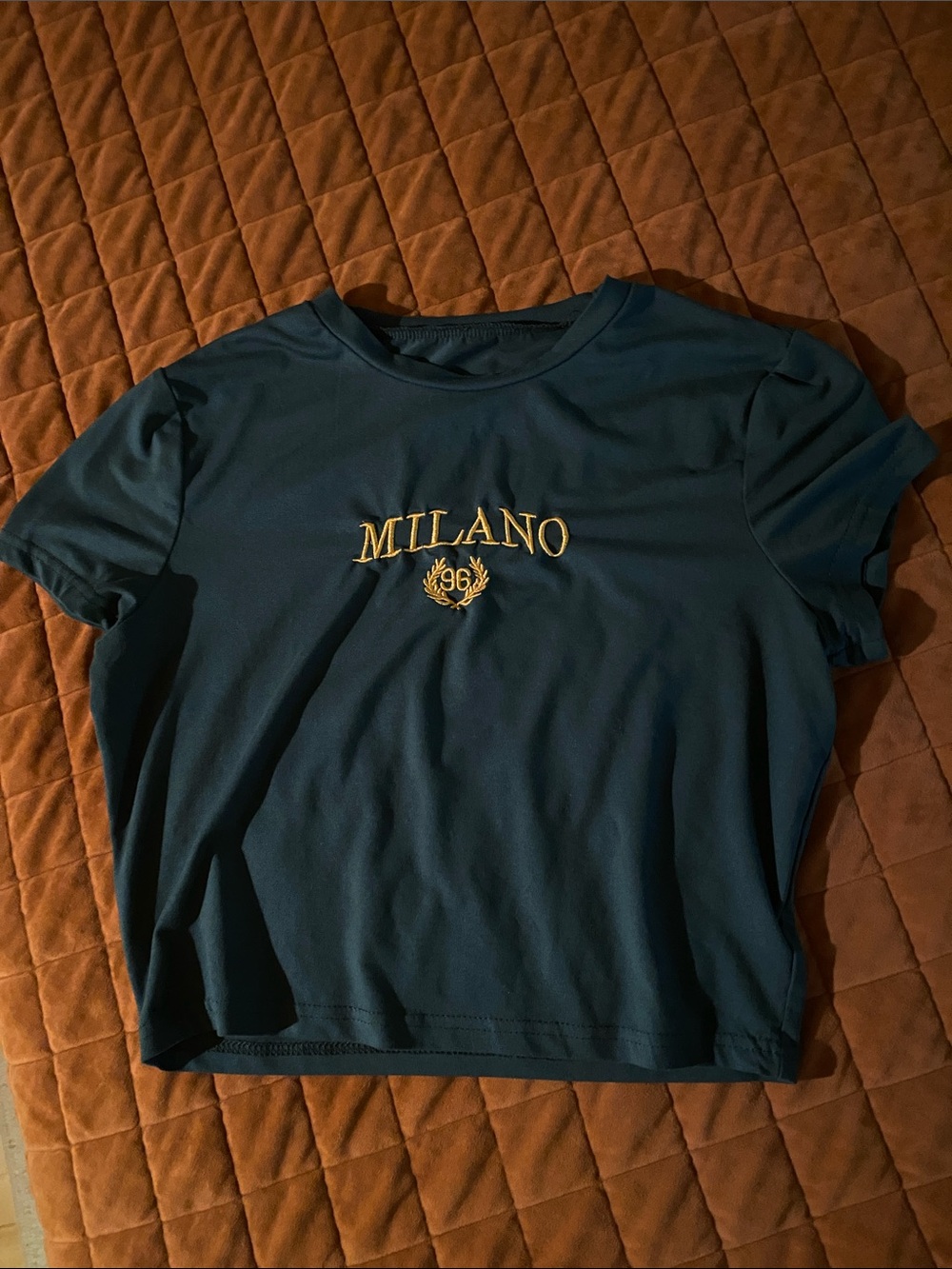 Milano Embroidered Forest Green Crop